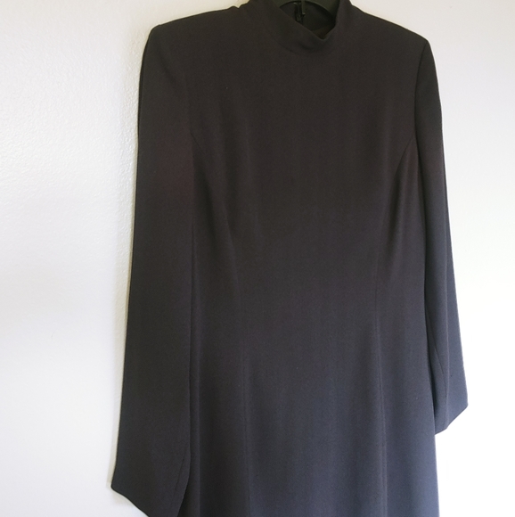 Ellen Tracy Charcoal Grey Dress Long Sleeve - Picture 11 of 14